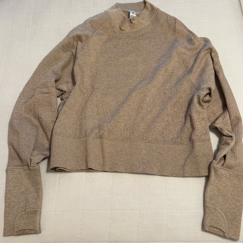 Lululemon Engineered Warmth Pullover - Cafe Au Lait/White - Size 10